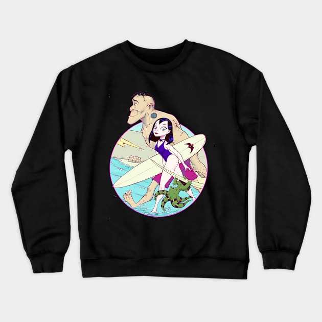 Surfing Friends Crewneck Sweatshirt by CarmoStudio